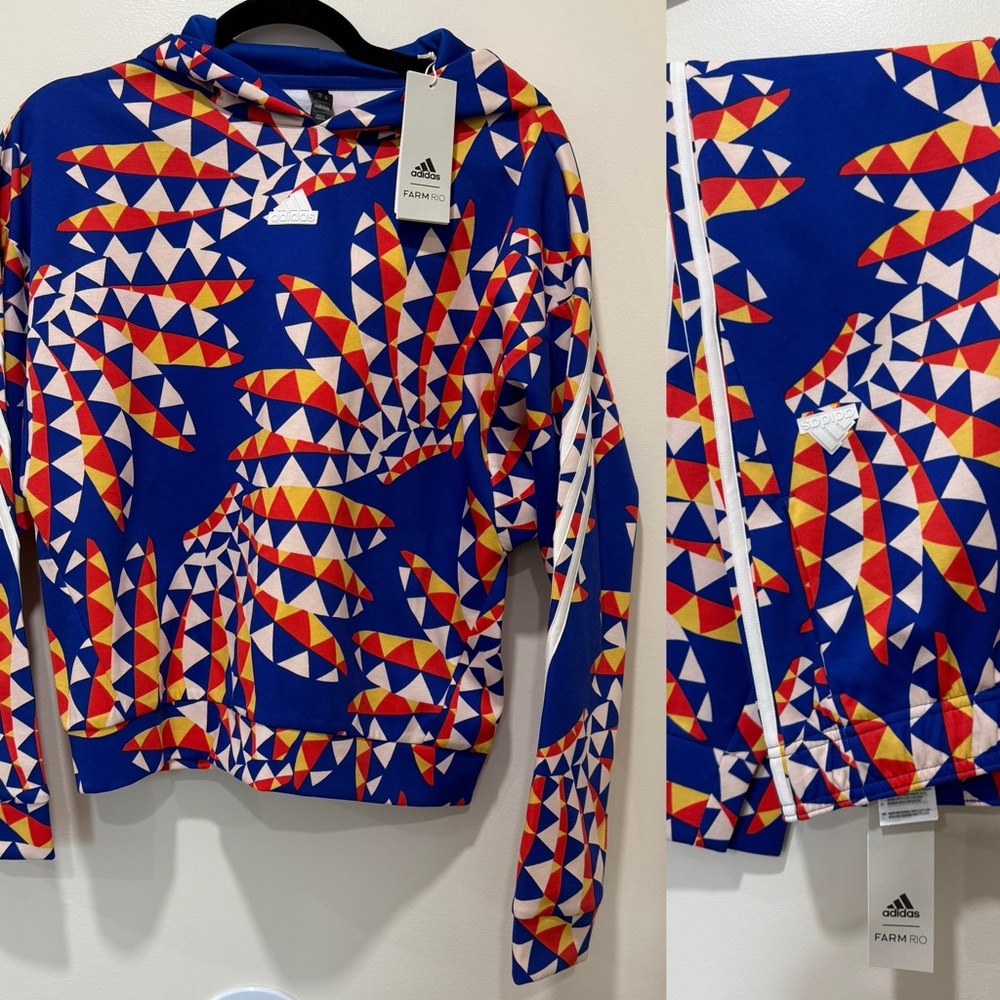 Adidas & Farm Rio Girls Hoodie and leggings set Size XL